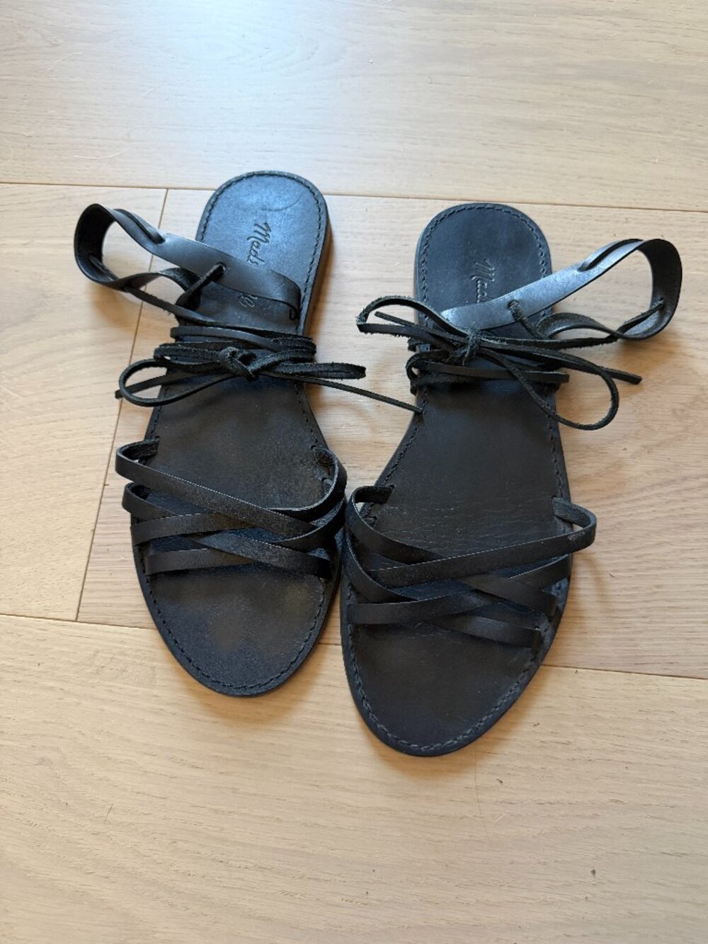 Madwell leather ankle-wrap sandles